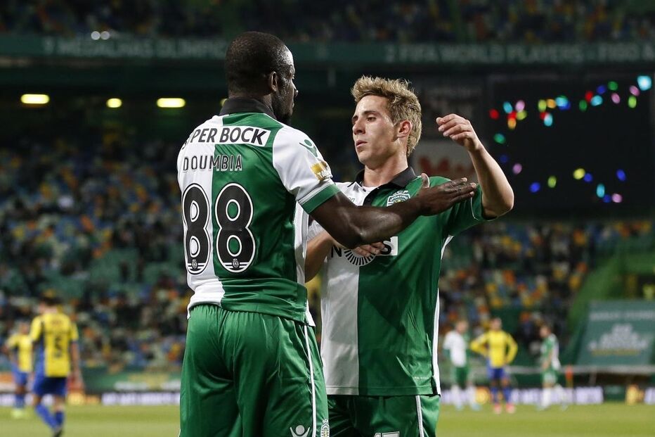 Doumbia e Podence, jogadores do Sporting