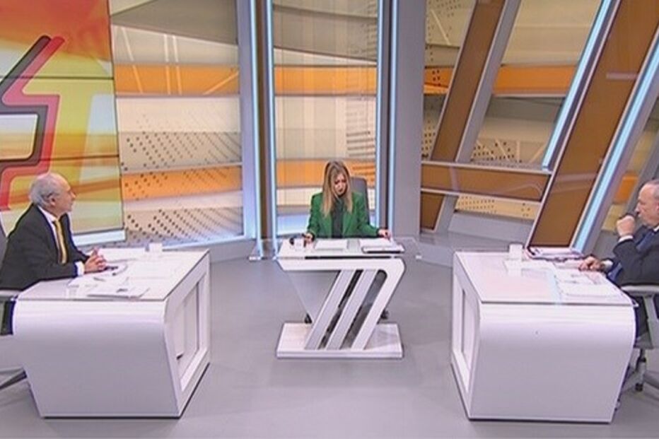 Santana Lopes e Rui Rio no debate da TVI