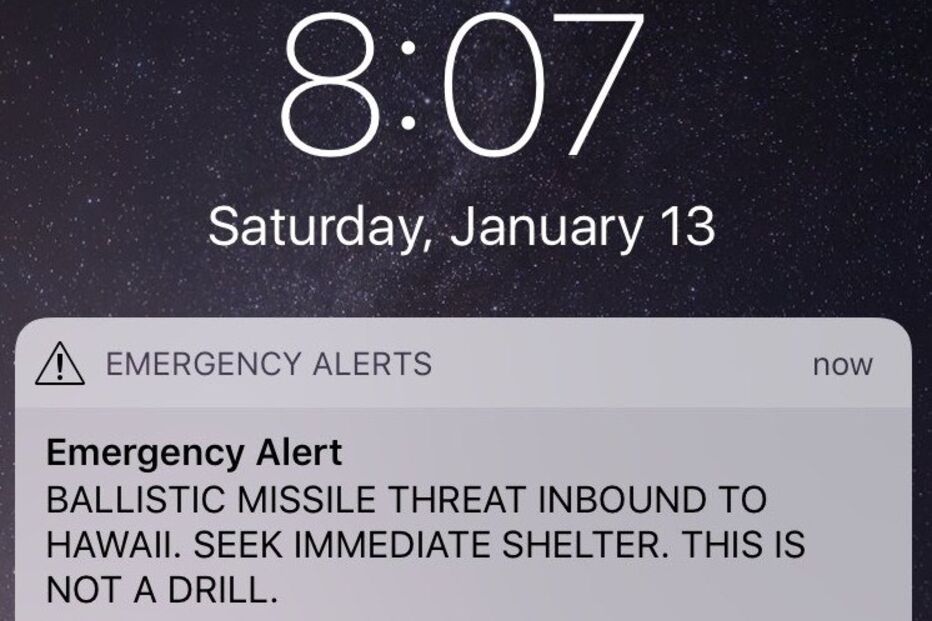  Mensagem de míssil a caminho enviada a residentes no Havai