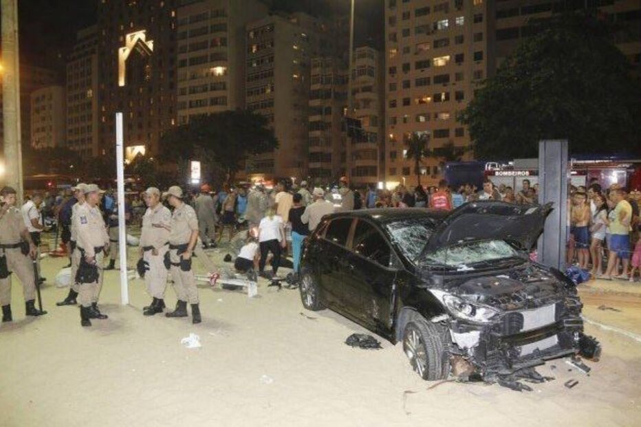 copacabana, brasil, acidente, carro, vitimas
