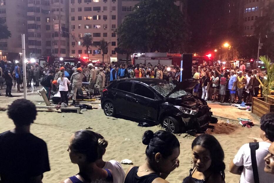 copacabana, brasil, acidente, carro, vitimas