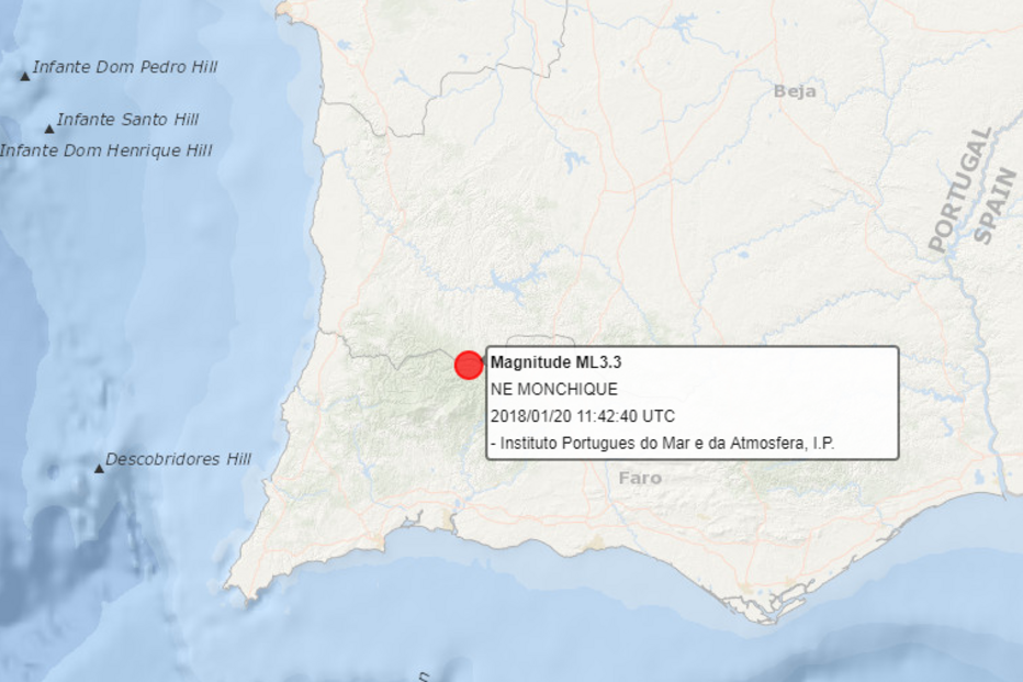 Sismo de magnitude 3.3 registado em Monchique