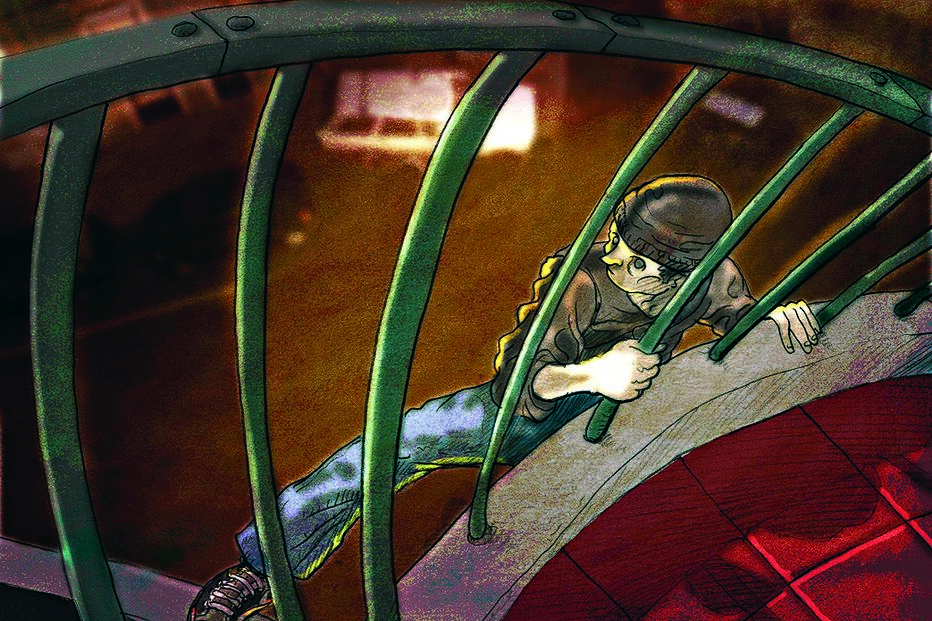 Assaltante foi caçado pela polícia em varanda onde estava escondido  