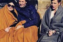 Juntos numa pausa da rodagem 