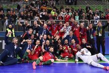 Seleção de Futsal comemora vitória no Europeu