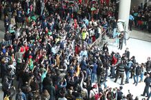 Chegada dos campeões europeus de futsal ao aeroporto de Lisboa