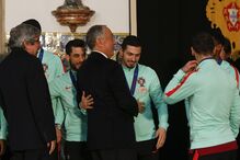 Campeões europeus de futsal recebidos por Marcelo Rebelo de Sousa
