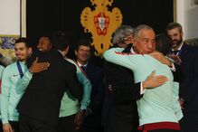 Campeões europeus de futsal recebidos por Marcelo Rebelo de Sousa