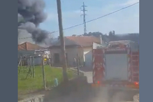 Fabrica arde em Felgueiras
