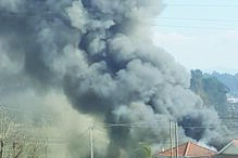 Três horas de pânico com fogo em fábrica