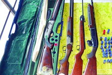 Armas apreendidas ao suspeito