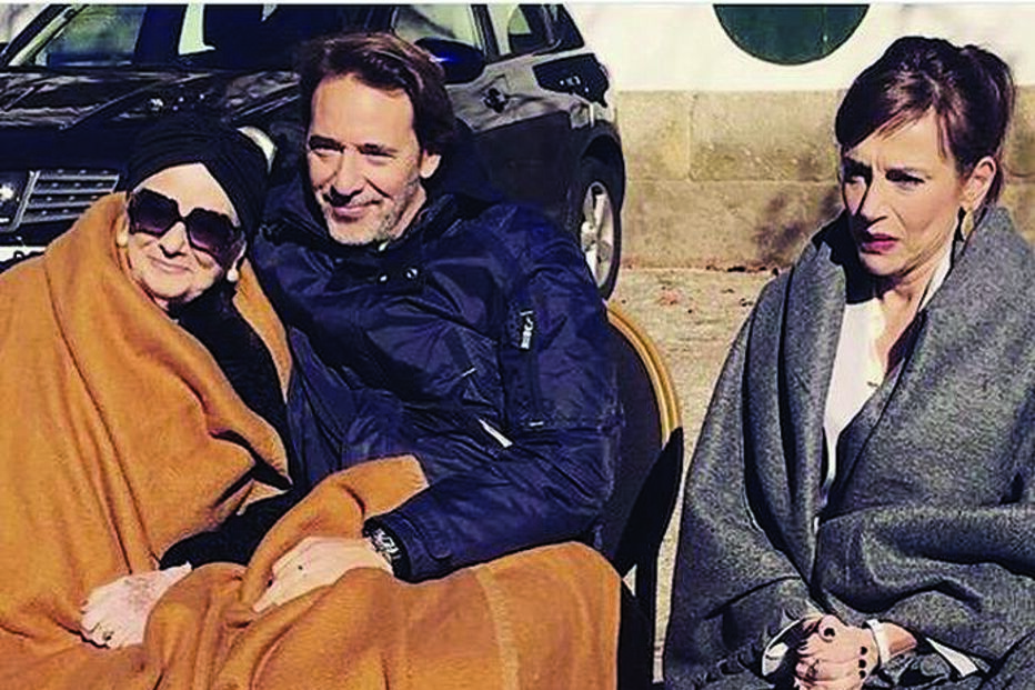 Juntos numa pausa da rodagem 