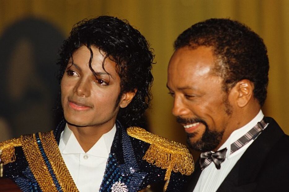 Michael Jackson e o produtor Quincy Jones