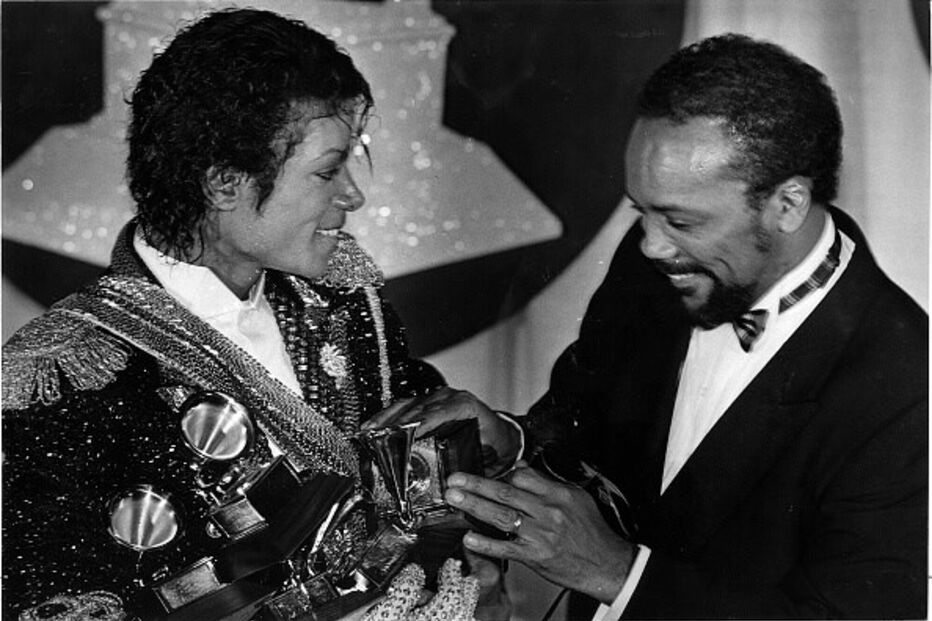 Michael Jackson e o produtor Quincy Jones