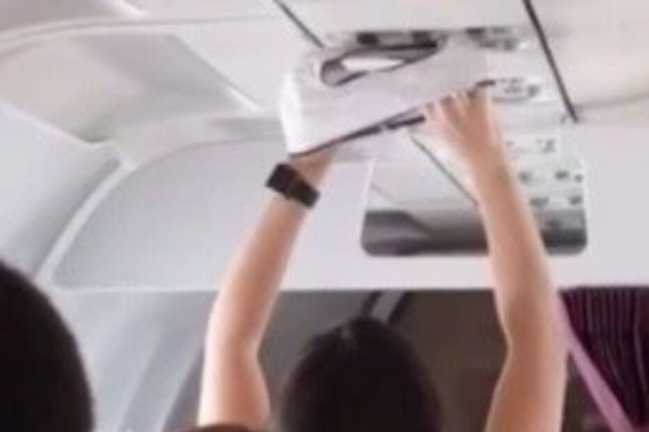 Vídeo mostra mulher a secar cuecas durante voo