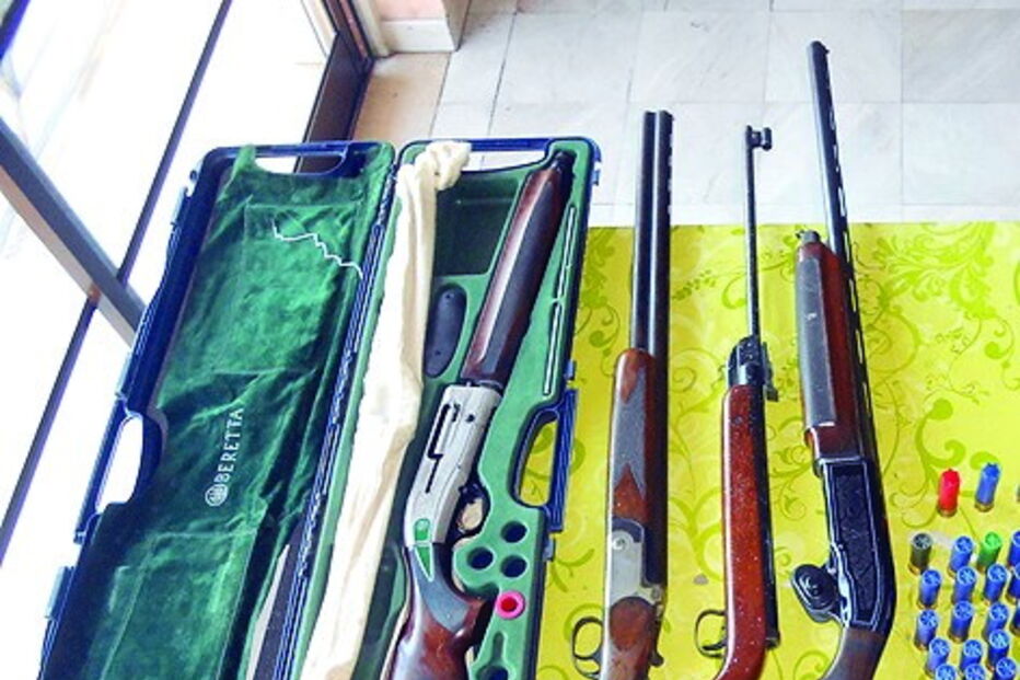 Armas apreendidas ao suspeito