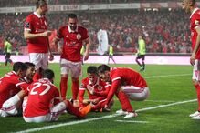 Benfica teve uma noite tranquila e o festejo dos golos até deu para jogar às cartas 