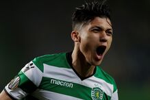 Montero comemora o seu segundo golo perante o Plzen