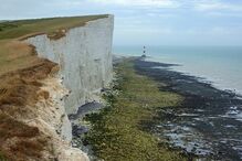 Penhasco de Birling Gap, no Sul de Inglaterra, onde Adelino de Faria se atirou para a morte com os dois filhos 