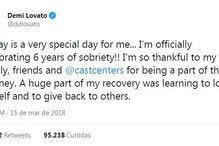 Demi Lovato, sobriedade, 6 anos