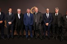 Fernando Santos e Scolari posaram para a mesma foto