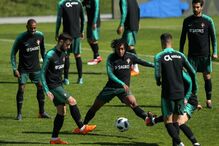 Gelson Martins no treino da Seleção Nacional de futebol