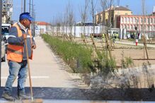 A Rua da União, no Barreiro em obras, em dezembro de 2017