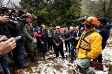 Marcelo Rebelo de Sousa em ação de limpeza de florestas no Gerês