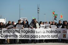 Protesto de movimento de vítimas dos fogos de Midões, em fevereiro de 2018