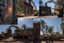 Construção do muro que divide México e EUA