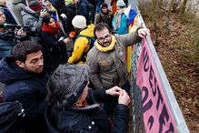 Manifestação de apoio a Puigdemont em Neumünster 