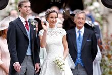 David Mathews (à direita) no casamento do filho James com Pippa Middleton