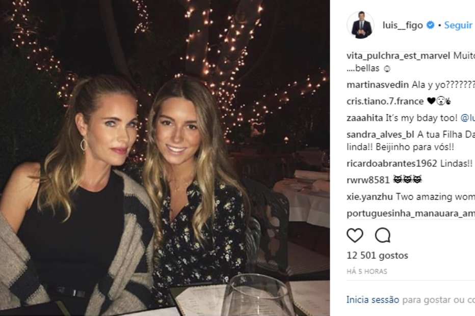 Figo partilha foto no Dia da Mulher e faz 