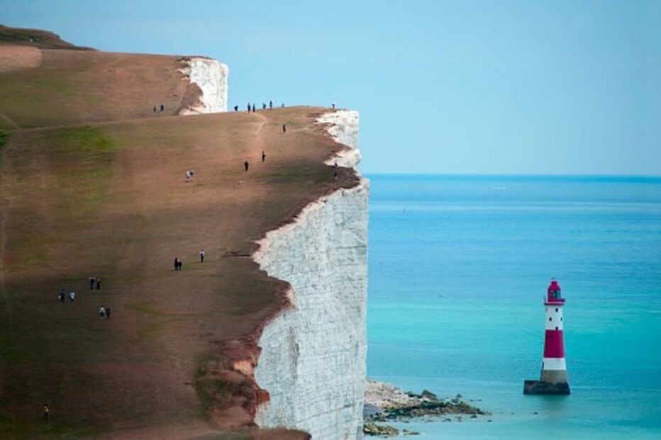 Penhasco de Birling Gap, no Sul de Inglaterra, onde Adelino de Faria se atirou para a morte com os dois filhos 