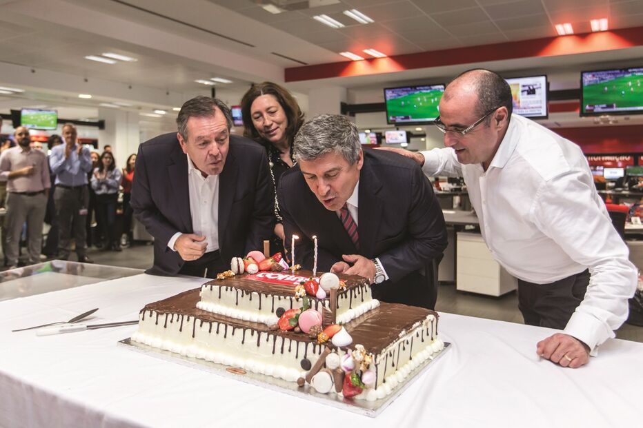 Luís Santana e Alda Delgado, administradores da Cofina, Paulo Fernandes, presidente do grupo, e Octávio Ribeiro, diretor–geral editorial do CM e da CMTV     