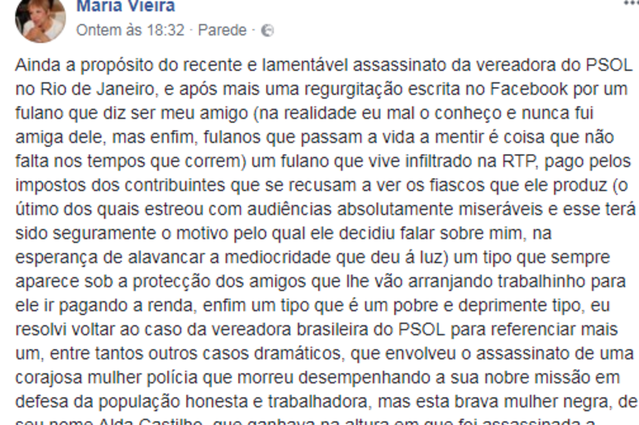 Comentário de Maria Vieira