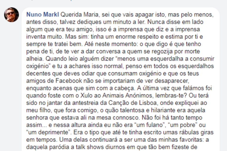 Resposta de Nuno Markl