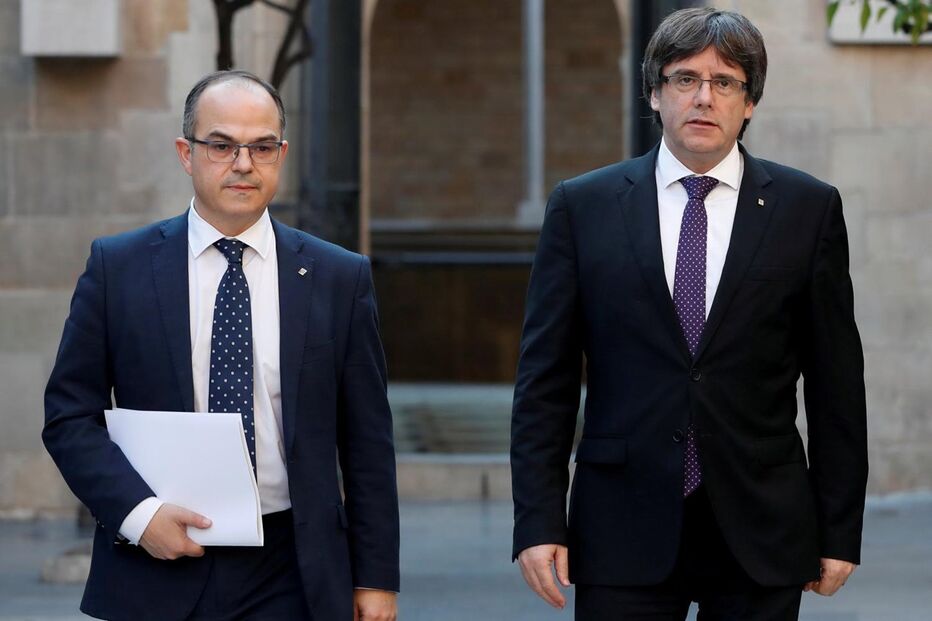 Jordi Turull com Carles Puigdemont na Catalunha