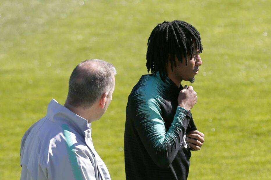 Gelson Martins no treino da Seleção Nacional de futebol