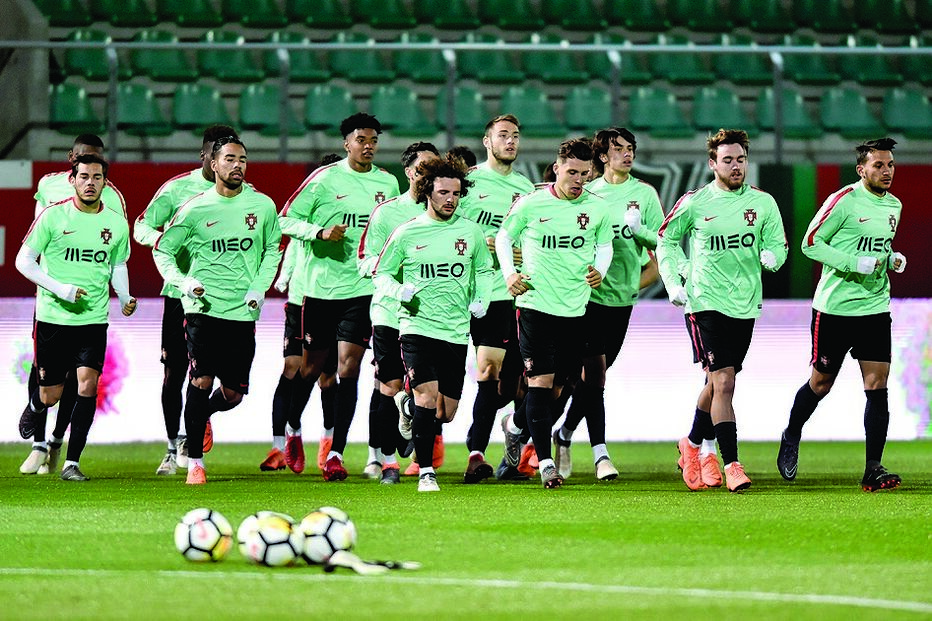Seleção de sub-21 treinou ontem  no estádio do Tondela  