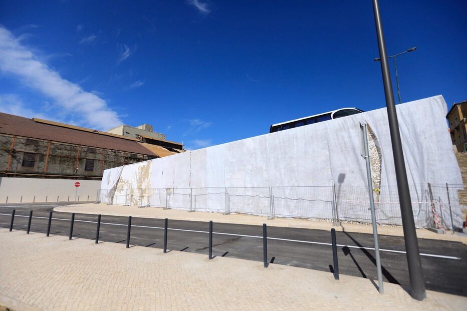 A Rua da União, no Barreiro em obras, em dezembro de 2017