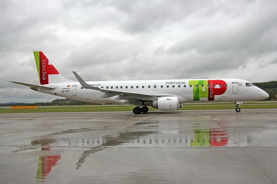 O avião da TAP Embraer 190
