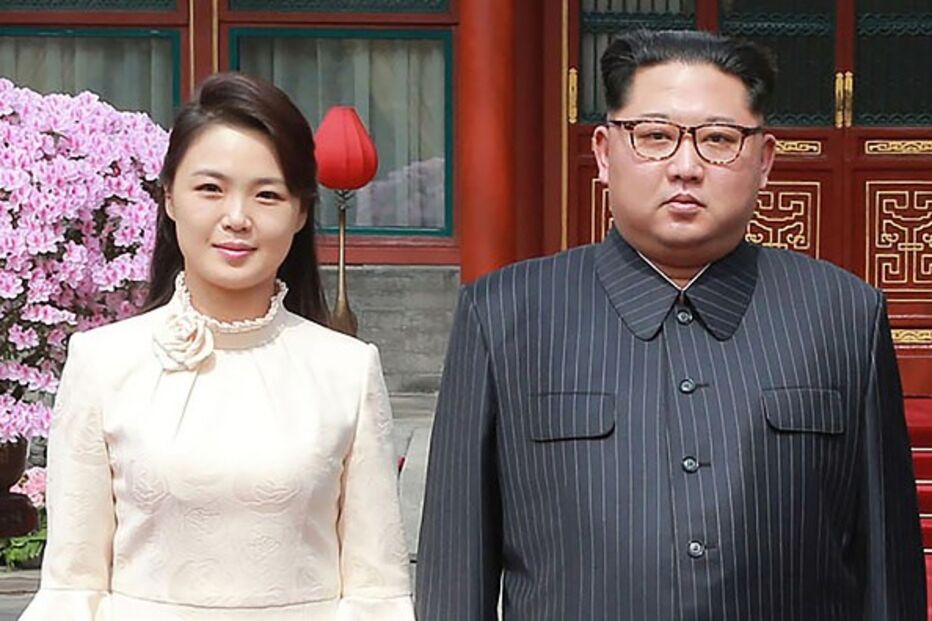 Kim Jong Un e a mulher Ri Sol Ju