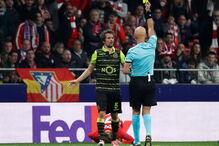 Fábio Coentrão viu cartão amarelo no jogo contra o Atlético de Madrid