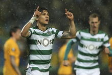 Fredy Montero celebra o primeiro golo do Sporting