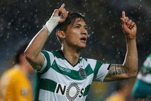 Fredy Montero celebra o primeiro golo do Sporting