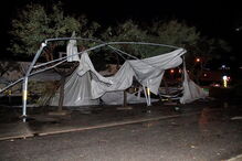 Mau tempo causa destruição em Albufeira