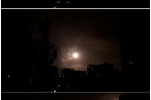 Míssil durante o ataque à Síria 