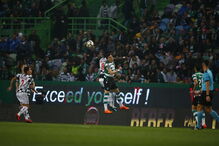 Jogadores em ação no Sporting-Boavista