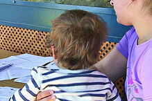 Luísa Santos e o filho Tiago Guerreiro, de apenas três anos   